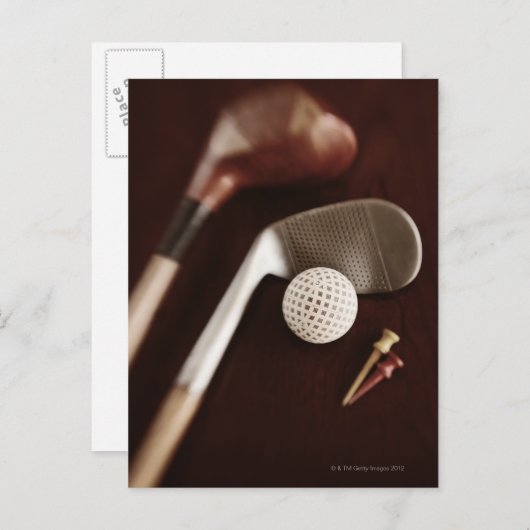 スチルもしライフヴィンテージゴルフクラブ、ティーとボール。 ポストカード (正面/裏面)