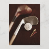 スチルもしライフヴィンテージゴルフクラブ、ティーとボール。 ポストカード (正面)