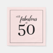 スチルシンプルファブルアットフィフティ誕生日ナプキン スタンダードカクテルナプキン (正面)