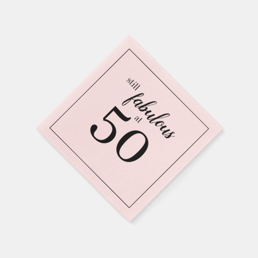 スチルシンプルファブルアットフィフティ誕生日ナプキン スタンダードカクテルナプキン (角)