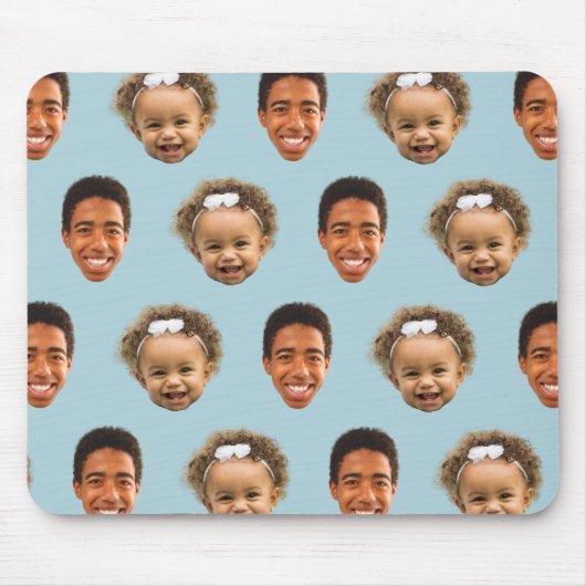 スチルスタイリッシュブルーマママギフト – 2顔フォトカスタム マウスパッド (正面)