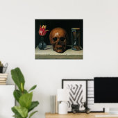 スチルライフとスカルポスター ポスター (ホームオフィス)