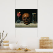 スチルライフとスカルポスター ポスター (キッチン)