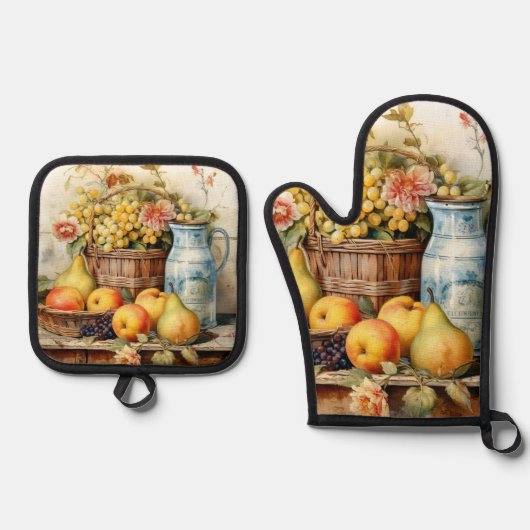 スチルライフデザイン 鍋つかみ&鍋敷きセット (正面)