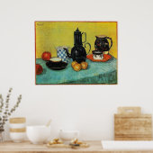 スチルライフブルーエナメルコーヒーポットなど1888 ポスター (キッチン)