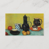 スチルライフブルーエナメルコーヒーポット陶器… 名刺 (裏面)