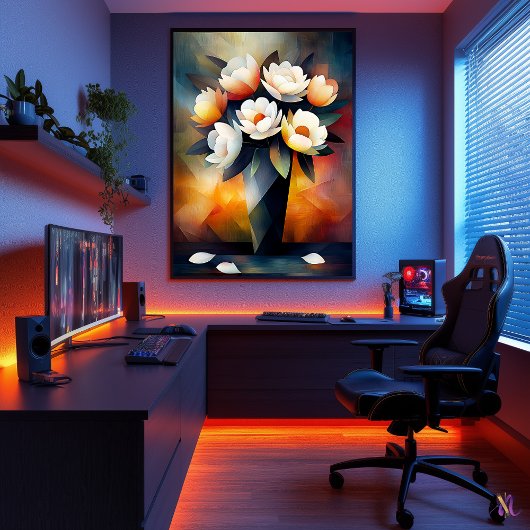 スチルライフペニー – キュビストインスパイアバイルノアール ポスター