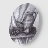 スチルライフペンシルスケッチクラシックウォールクロック ラージ壁時計 (傾斜)