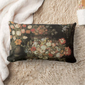 スチルライフ花ヴィンテージフローラバロック ランバークッション (ブランケット)
