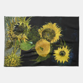 スチルライフ花瓶5ひまわりファンゴッホファインアート キッチンタオル (横)