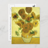 スチルライフ – ファンゴッホ15ひまわり付き花瓶 ポストカード (正面/裏面)
