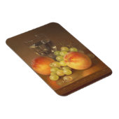 スチルライフ、ワイングラス、2つの桃、フルーツとワイン マグネット (右側)