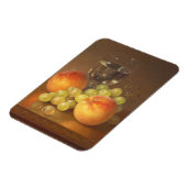 スチルライフ、ワイングラス、2つの桃、フルーツとワイン マグネット (左側)