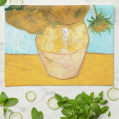 スチルライフ–12 Sunflowers van ゴッホ付き花瓶 キッチンタオル (折り畳み)