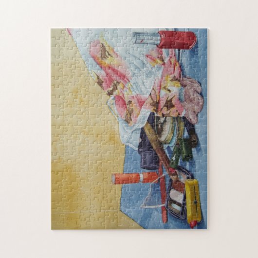 スチル絵画ライフのレトロな化粧バッグ ジグソーパズル (縦)