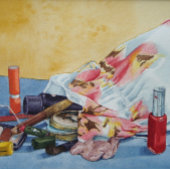 スチル絵画ライフのレトロな化粧バッグ ジグソーパズル