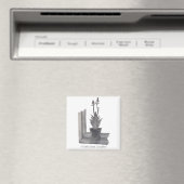 スチル・ライフポットプラント現実のアートスケッチ磁石 マグネット (インサイチュ (食洗機))