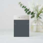 スチーエレガントルグレーシルバーブラックネックレスディスプレイ 名刺 (スタンド正面)