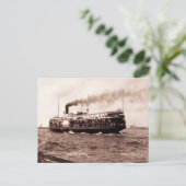 スチーマー「エリーの街」クリーブランドとバッファローライン ポストカード (スタンド正面)