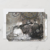 スチームエンジンスチームパンク結婚式招待状 招待状 (正面)