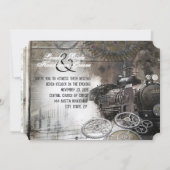 スチームエンジンスチームパンク結婚式招待状 招待状 (裏面)