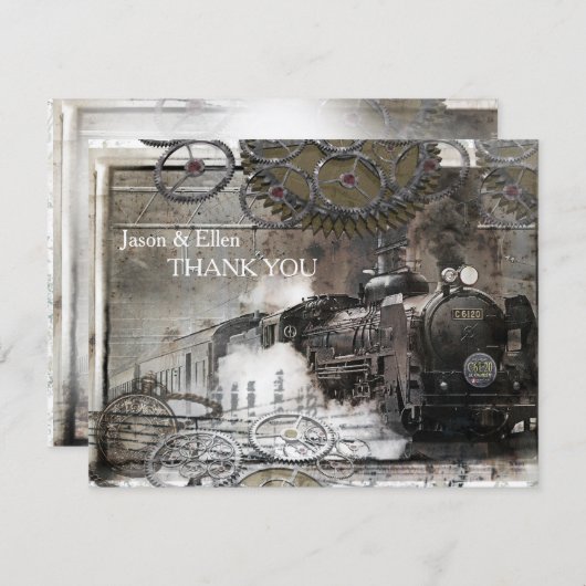 スチームエンジンスチームパンク サンキューカード (正面/裏面)