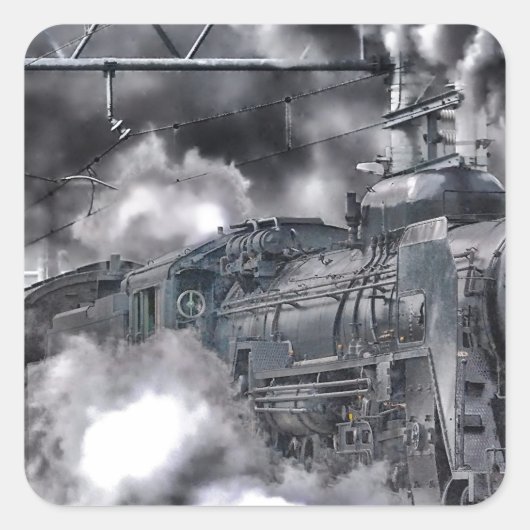 スチームエンジンHDR写真をトレイン スクエアシール (正面)