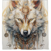 スチームシャドウスチームパンクウルフ シャワーカーテン (正面)