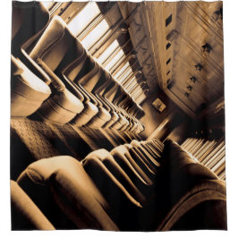 スチームトレインインテリア シャワーカーテン