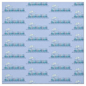 スチームトレインオンライトブルー  ファブリック (見本)