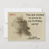 スチームトレインバースデーパーティ招待状 招待状 (正面)