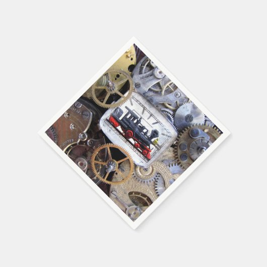 スチームトレインビクトリアンスチームパンクパーティーダイニング スタンダードカクテルナプキン (角)