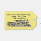 スチームトレインマンの誕生日パーティーありがとう ギフトタグ (正面(横))
