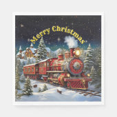 スチームトレインマンズクリスマスパーティー スタンダードランチョンナプキン (正面)