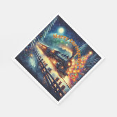 スチームトレインマンズクリスマスパーティー スタンダードランチョンナプキン (角)