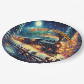 スチームトレインマンズクリスマスパーティー ペーパープレート (アングル)