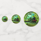 スチームトレインマンズバースデーパーティーテーブル コンフェッティ (正面)