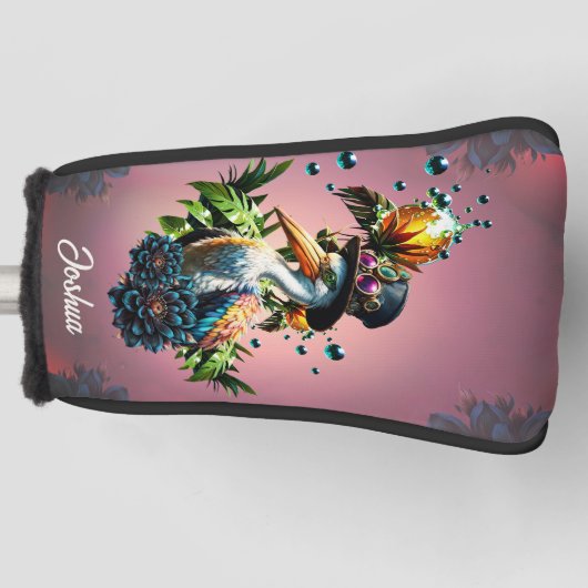 スチームパおもしろいンクハット付きペリカン ゴルフヘッドカバー (正面)