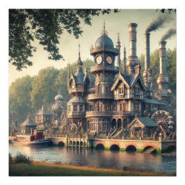 スチームパビクトリアンンク工業工場 フォトプリント           