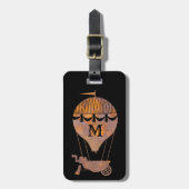 スチームパンクさびた熱気球カスタムモノグラム ラゲッジタグ (正面縦)