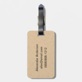 スチームパンクさびた熱気球カスタムモノグラム ラゲッジタグ (裏面縦)