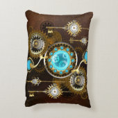 スチームパンクさびた背景(ターコイズレンズ付) アクセントクッション (裏面(縦))