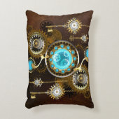 スチームパンクさびた背景(ターコイズレンズ付) アクセントクッション (正面(垂直))