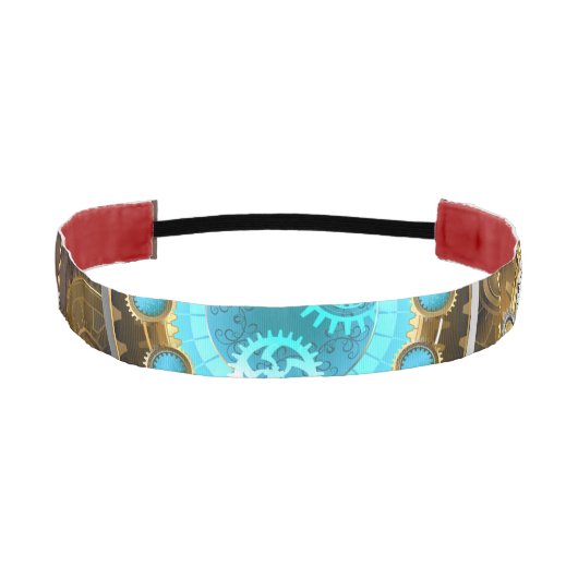 スチームパンクさびた背景(ターコイズレンズ付) アスレチックヘッドバンド (正面)