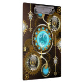 スチームパンクさびた背景(ターコイズレンズ付) クリップボード (右)