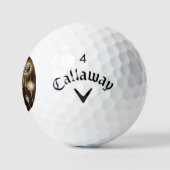 スチームパンクさびた背景(ターコイズレンズ付) ゴルフボール (ロゴ)