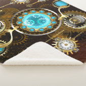 スチームパンクさびた背景(ターコイズレンズ付) シェルパブランケット (3/4)