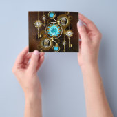 スチームパンクさびた背景(ターコイズレンズ付) チラシ (手)