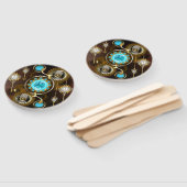 スチームパンクさびた背景(ターコイズレンズ付) ハンドファン (組立なし)