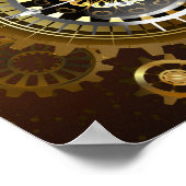 スチームパンクさびた背景(ターコイズレンズ付) ポスター (角)